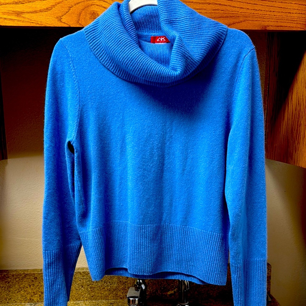 Anne Klein Sport Blue Cowl Neck Sweater